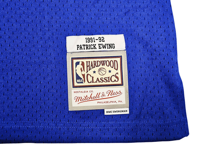 Knicks Patrick Ewing Auto Blue AUTH Mitchell Ness 91-92 Swingman Jersey XL BAS