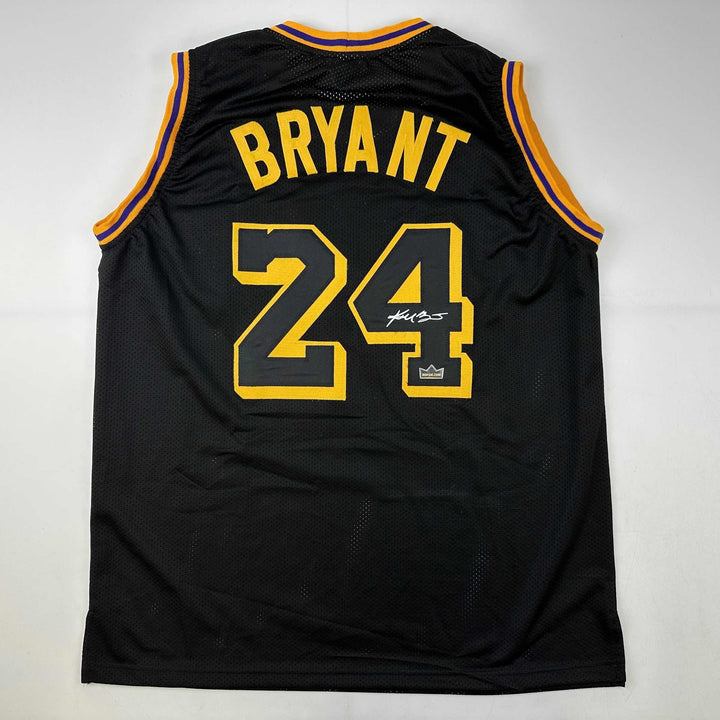 Facsimile Autographed Kobe Bryant #24 Black Mamba Los Angeles Reprint Jersey XL