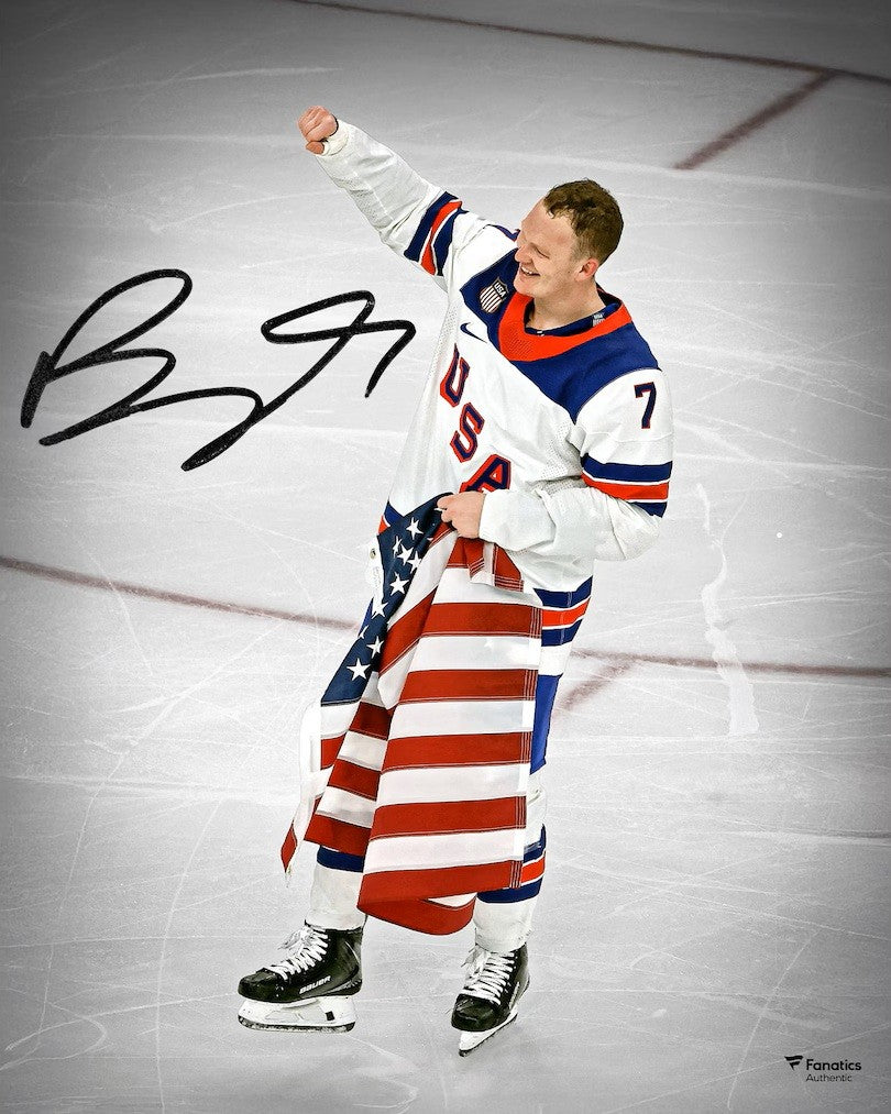 Brady Tkacuk Signed 16x20 USA Hockey 2026 Olympic Gold Photo Fanatics