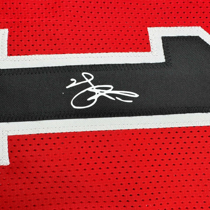 Facsimile Autographed Derrick Rose Chicago Red Reprint Jersey Size Men's XL