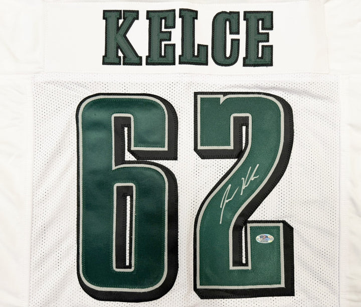 Jason Kelce Signed Eagles White Custom Jersey PSA/DNA ITP