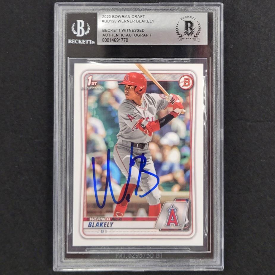Werner Blakely signed 2020 Bowman Draft 1st RC rookie card BAS Witness Autograph