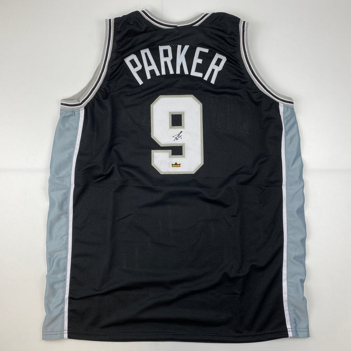 Facsimile Autographed Tony Parker San Antonio Black Laser Jersey Size Men's XL