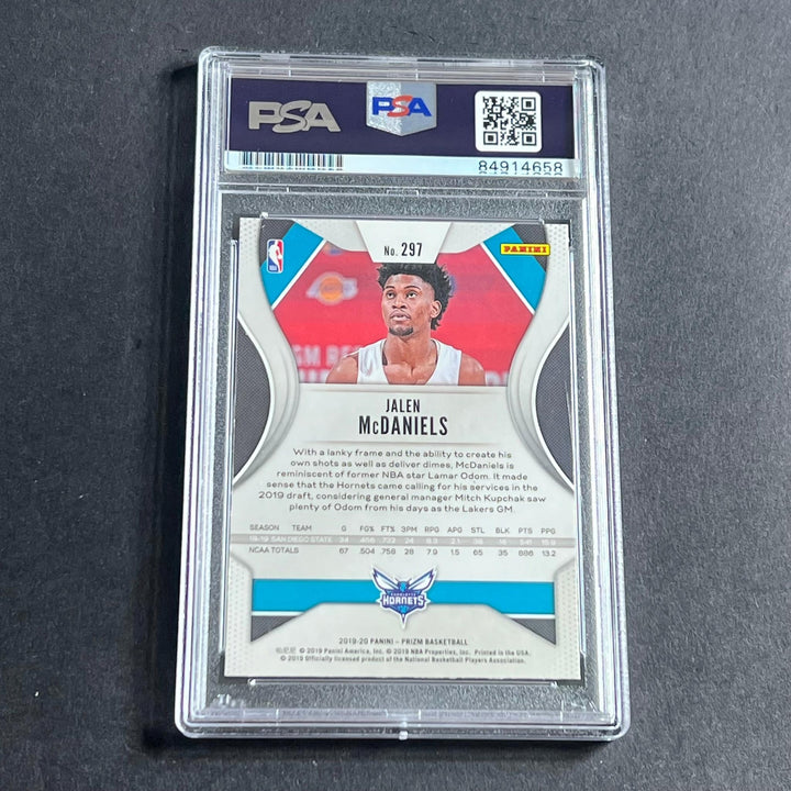 2019-20 Panini Prizm #297 Jalen McDaniels Signed Card AUTO 10 PSA Slabbed Hornet
