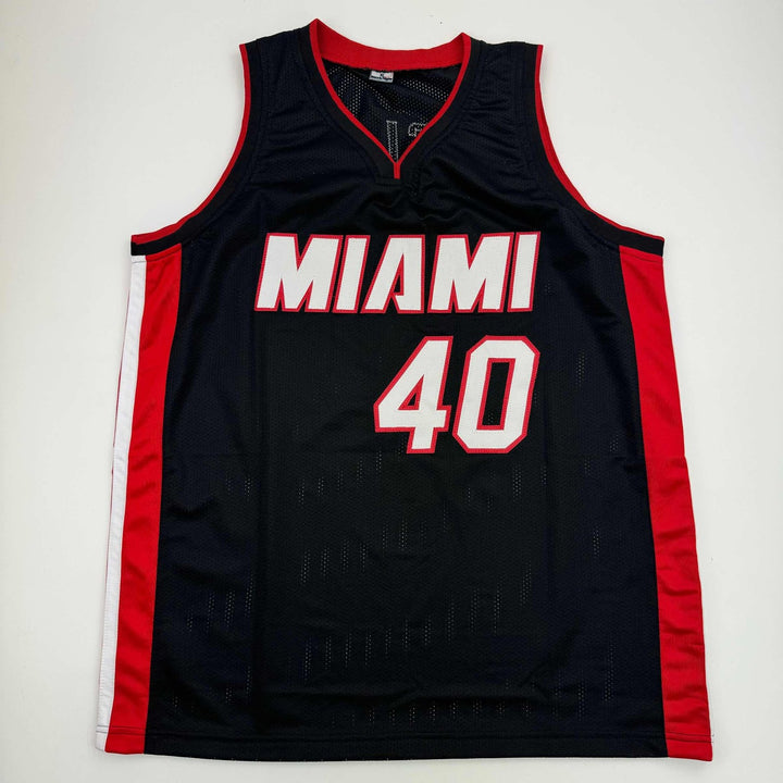 Autographed/Signed Udonis Haslem Miami Black Jersey Beckett BAS COA