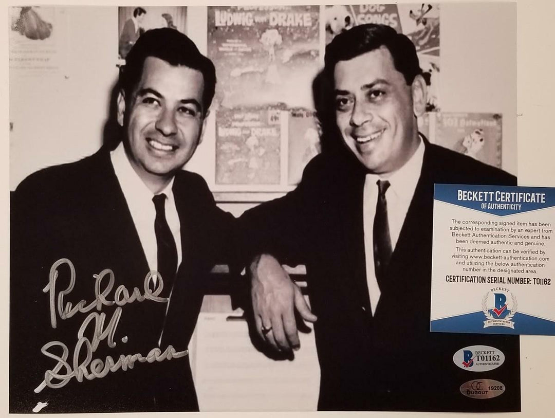 Disney Songwriter Richard Sherman signed 8x10 Photo #3 ~ Beckett BAS COA