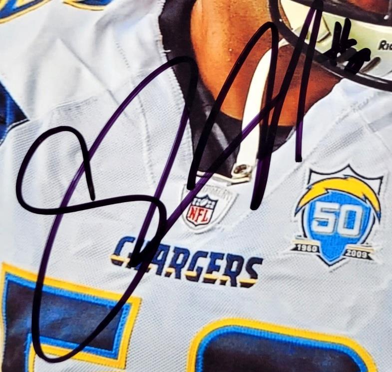 Shawne Merriman signed San Diego Chargers 8x10 Photo #2 autograph ~ BAS Beckett