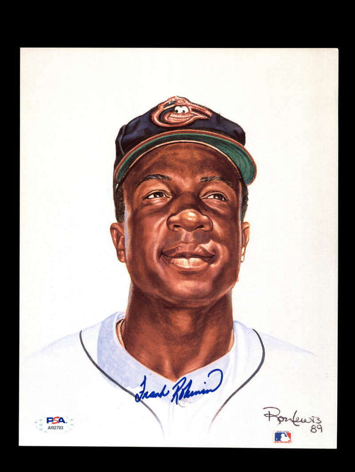 Frank Robinson PSA DNA Coa Signed 8x10 Photo Lewis Litho Autograph
