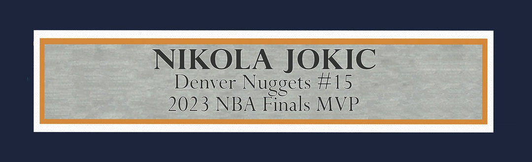 Denver Nuggets Nikola Jokic Signed Framed Blue Jersey JSA