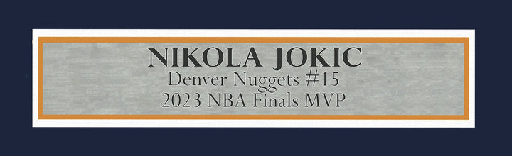 Denver Nuggets Nikola Jokic Signed Framed Blue Jersey JSA