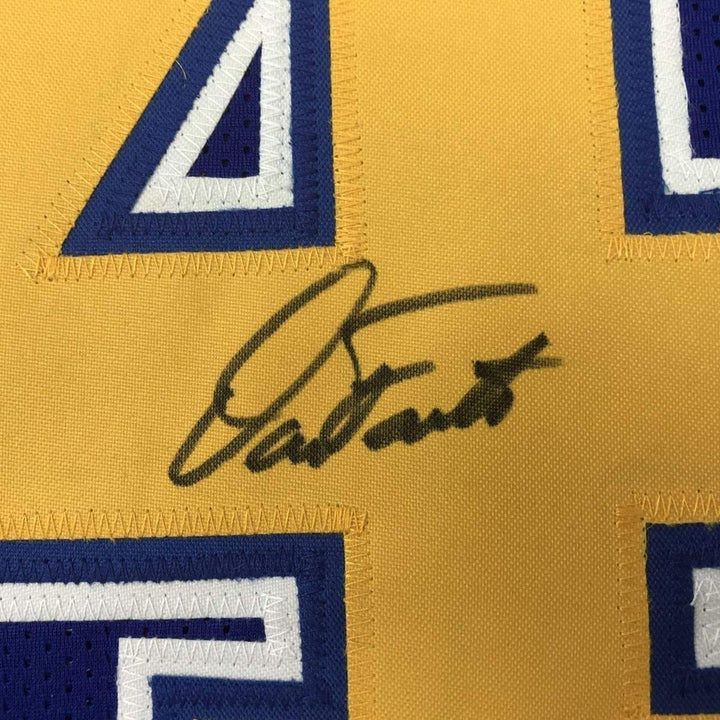 Framed Signed Dan Fouts 35x39 San Diego Royal Blue Jersey JSA COA