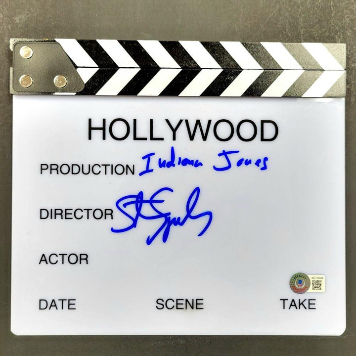 Steven Spielberg signed "Indiana Jones" Director Clapboard autograph Beckett BAS