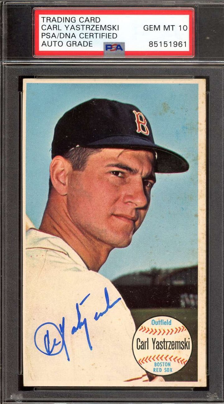 Carl Yastrzemski Gem Mint 10 PSA DNA Signed 1964 Topps Giants Autograph