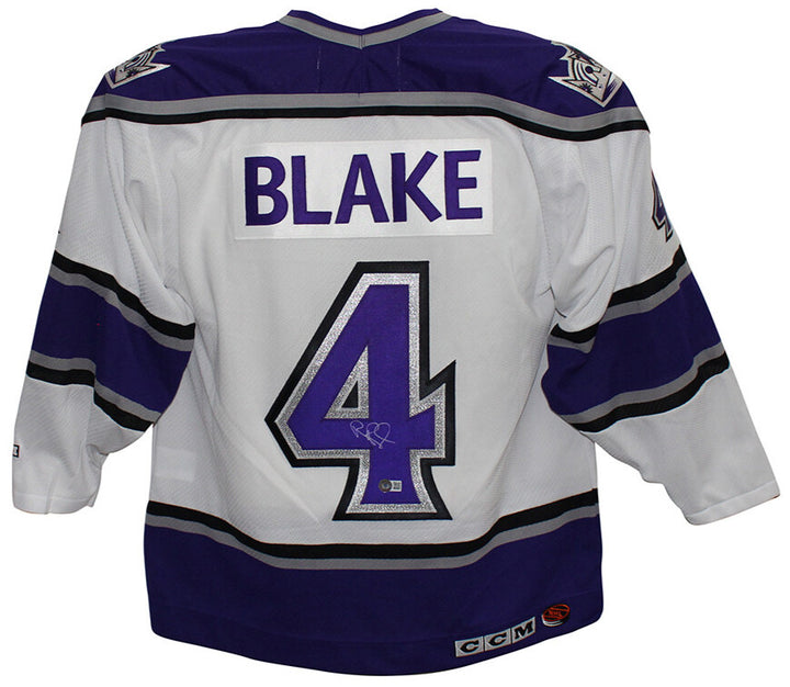 Rob Blake Autographed Los Angeles Kings White Sz. L Replica Jersey Beckett 35806