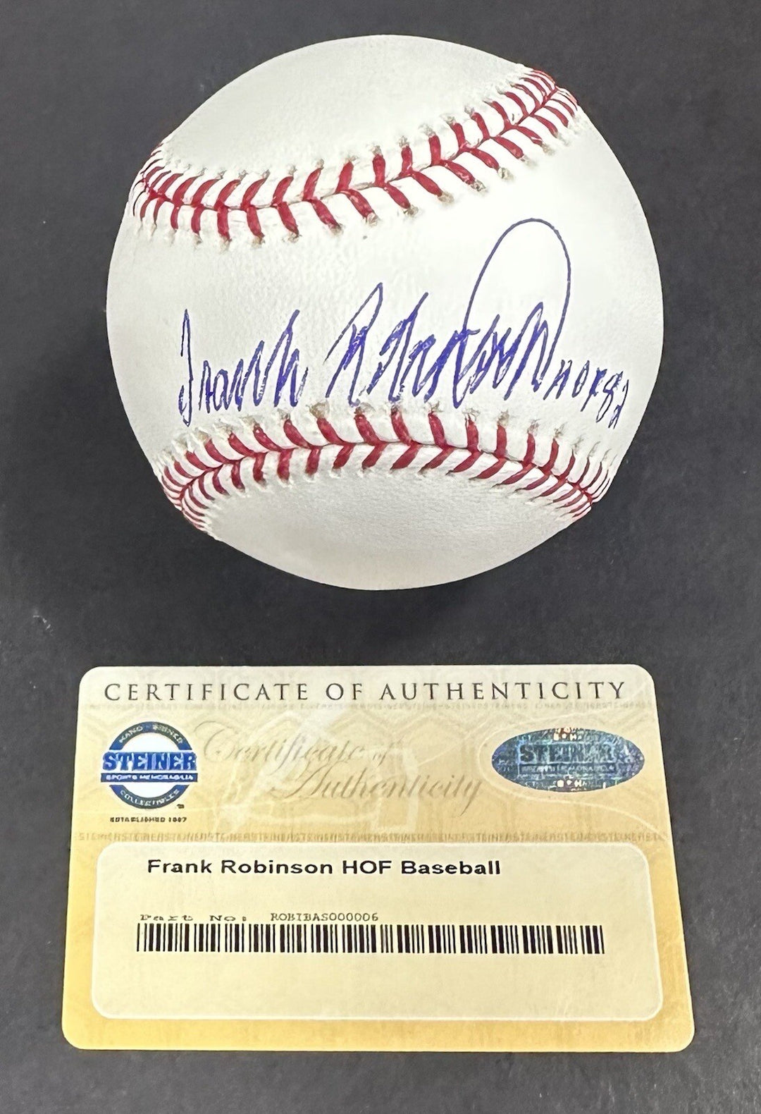 Frank Robinson Signed Official MLB Baseball Orioles Red HOF 82 Autograph Steiner