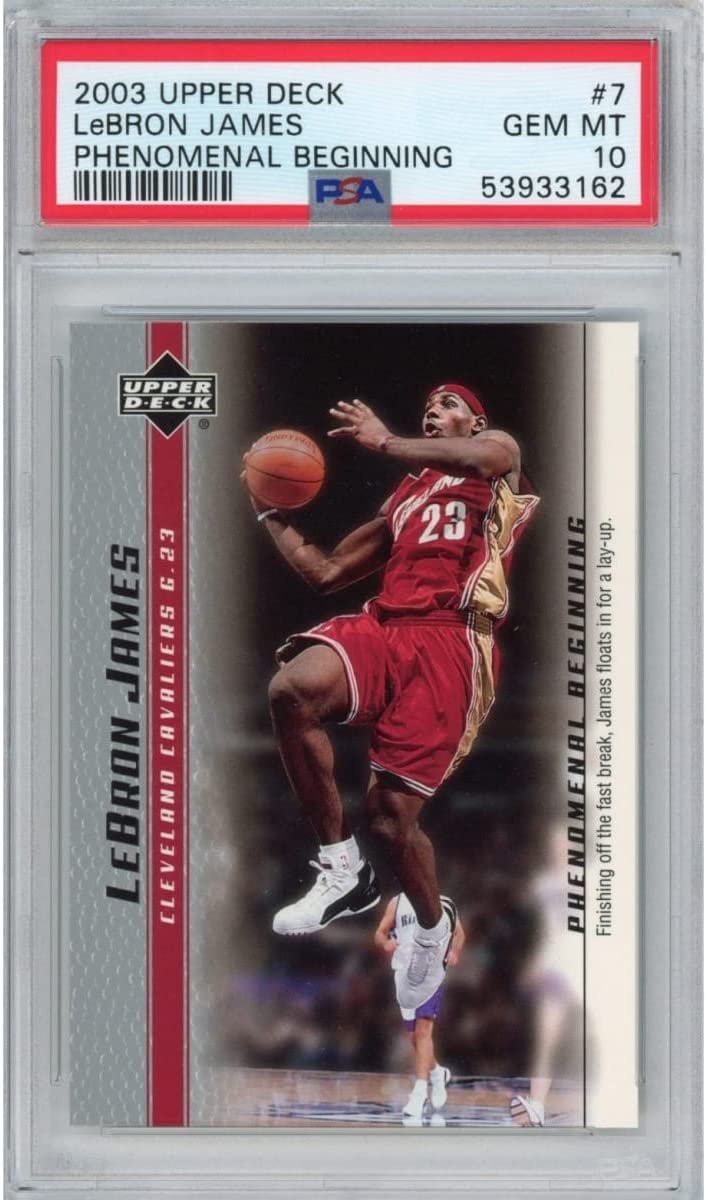 Graded 2003 UD LEBRON JAMES #7 Phenomenal Beginning Rookie Card PSA 10