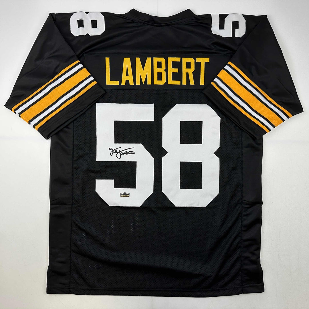 Facsimile Autographed Jack Lambert Pittsburgh Black Reprint Jersey Size Men's XL
