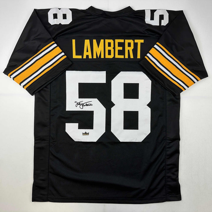Facsimile Autographed Jack Lambert Pittsburgh Black Reprint Jersey Size Men's XL