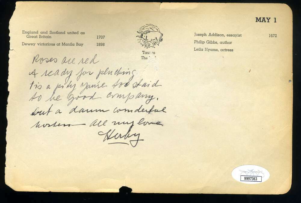 Norma Talmadge JSA Coa Signed Album Calendar Page Autograph