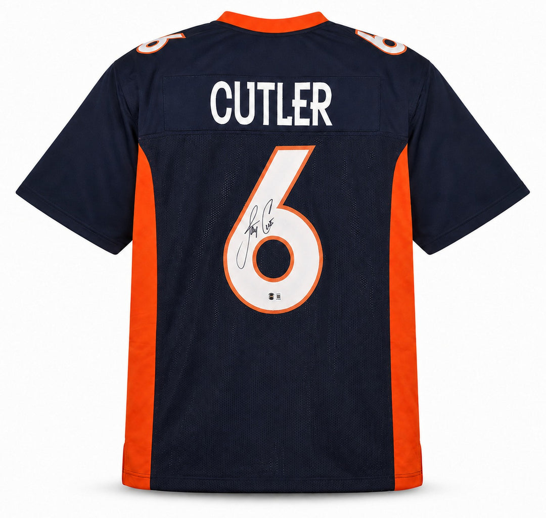 Denver Broncos Jay Cutler Signed Blue Jersey Beckett BAS Witness