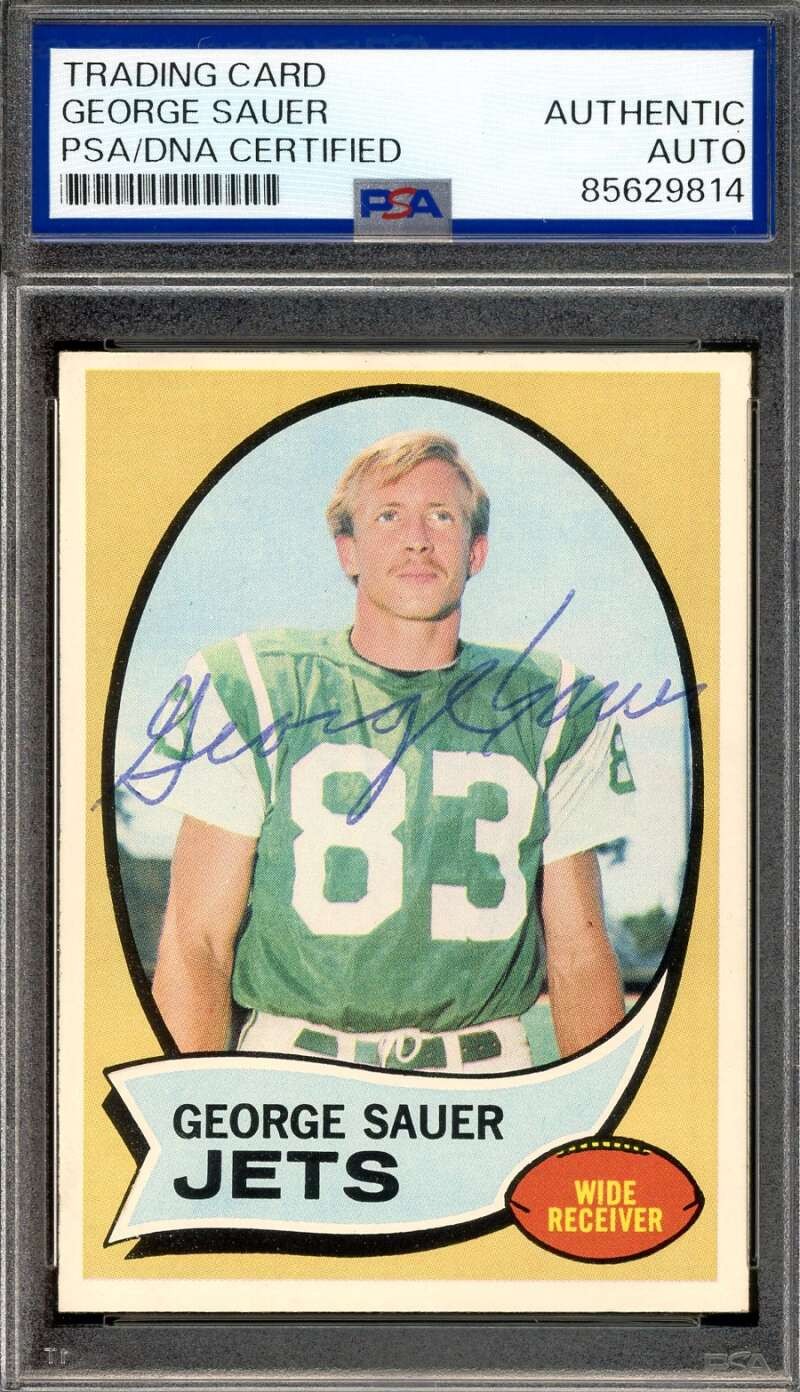 George Sauer PSA DNA Signed 1970 Topps Autograph