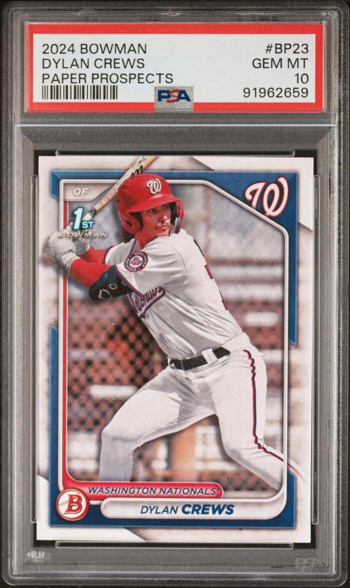 Graded 2024 Topps Bowman Dylan Crews #BP23 Paper Prospects Baseball Card PSA 10