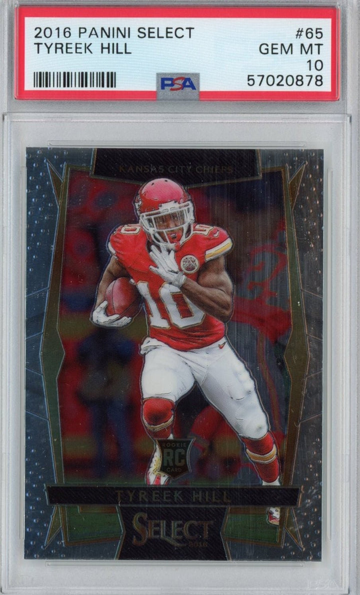 Graded 2016 Panini Select Tyreek Hill #65 Rookie RC Card PSA 10 Mint