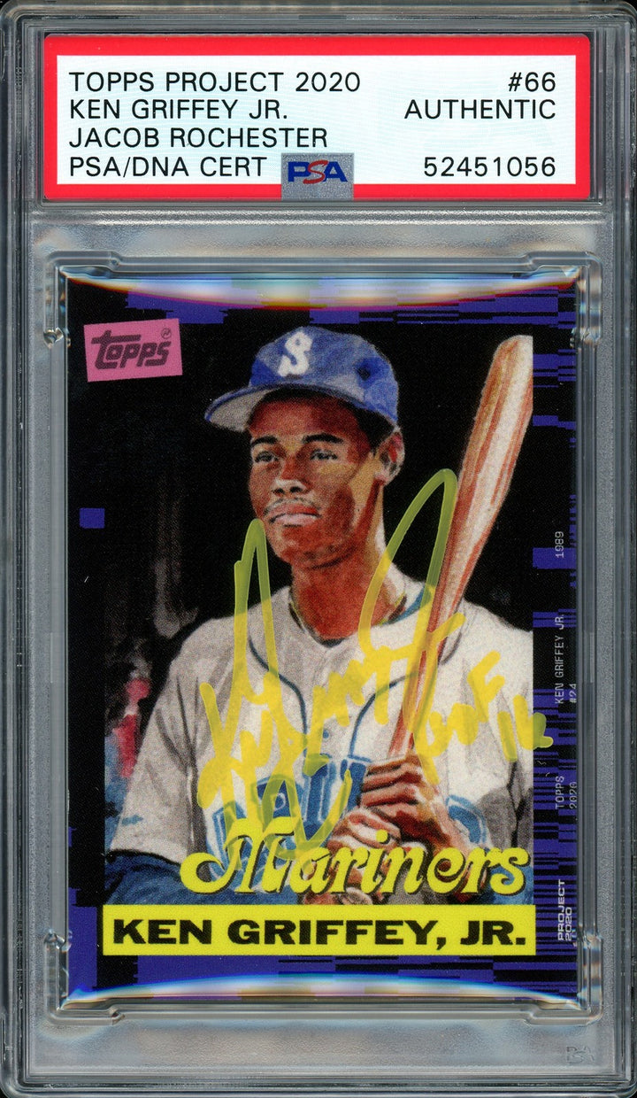 Ken Griffey Jr Auto Topps Project 2020 Jacob Rochester Card 66 HOF 16 1/1 PSADNA