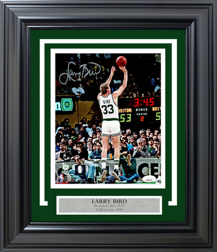 Larry Bird Signed Framed 8x10 Photo Boston Celtics JSA