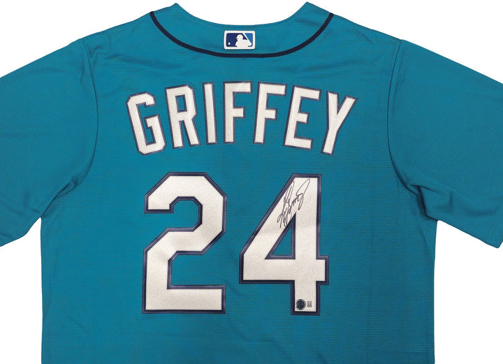 Seattle Mariners Ken Griffey Jr. Signed Teal Nike Jersey Size M Beckett Wit