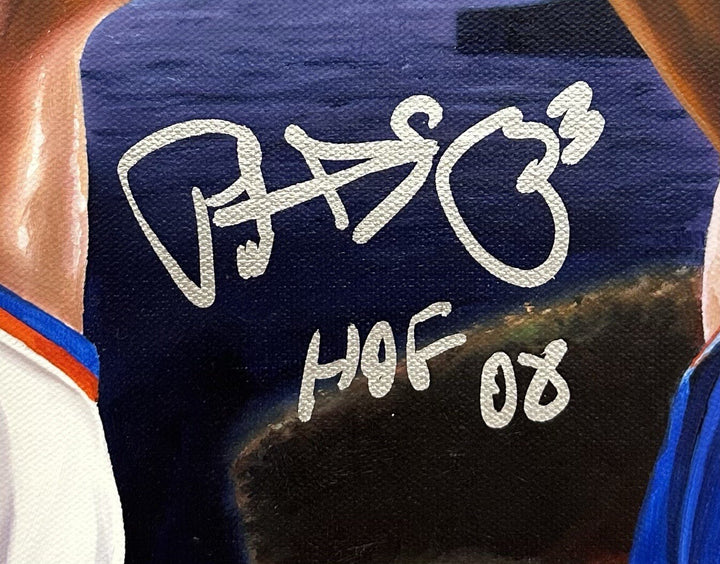 Patrick Ewing Fogarty Signed Framed Canvas Oil Painting HOF 08 Auto 1/1 Steiner