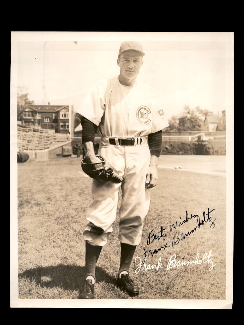 Frank Baumholtz JSA Signed 1951 Vintage WBKB Lucky Fan 8x10 Photo Autograph Cubs