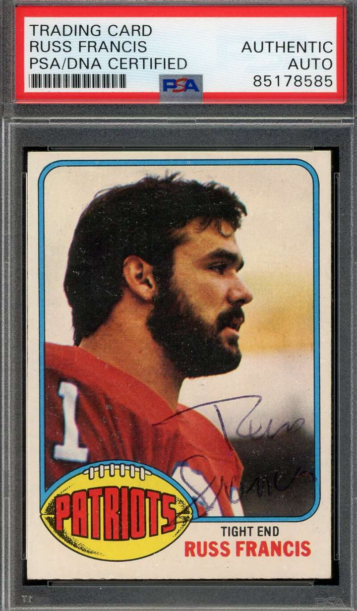 Russ Francis PSA DNA Vintage Signed 1976 Topps Rookie Autograph