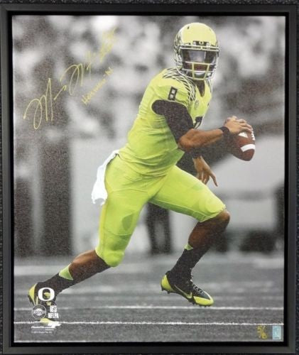 Marcus Mariota Signed Framed 20x24 Canvas Photo Ducks "Heisman '14" #/8 MM Holo