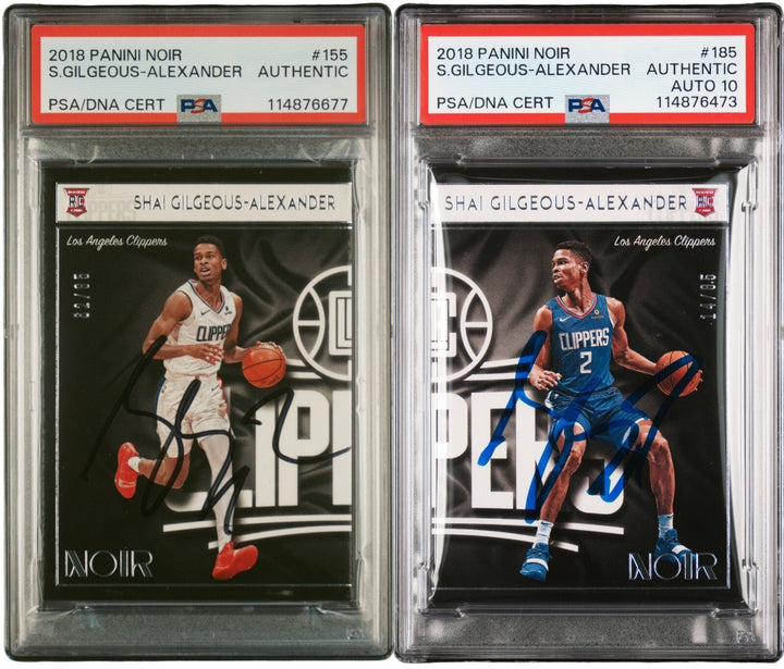 SHAI GILGEOUS-ALEXANDER SIGNED 2018 PANINI NOIR ROOKIE AUTO RC THUNDER SET PSA