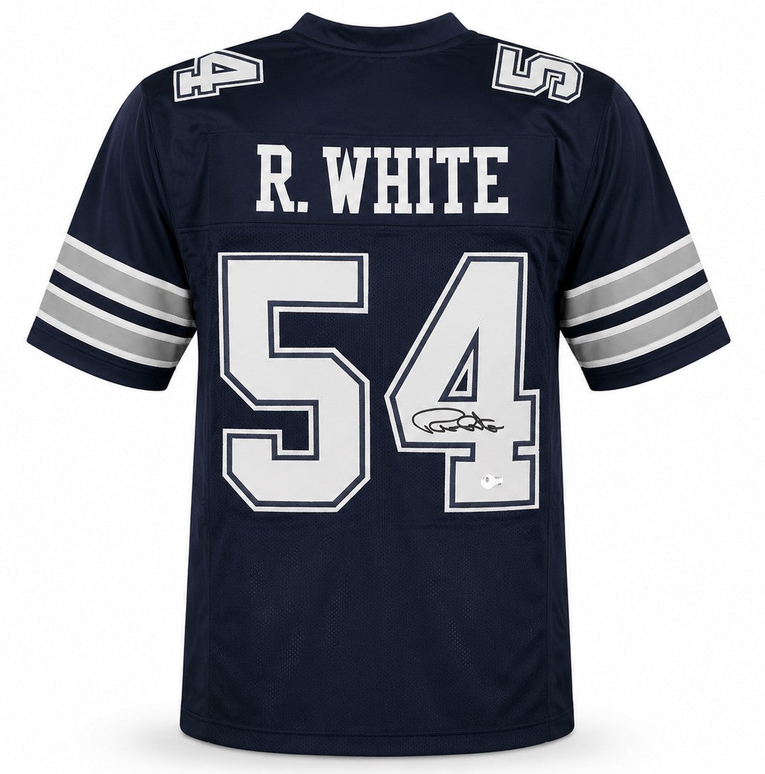 Dallas Cowboys Randy White Signed Blue Jersey Beckett BAS Witness