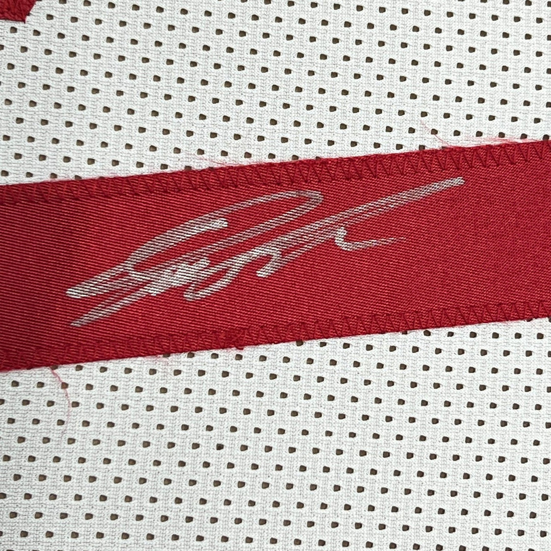 FRAMED Signed DOMINIQUE WILKINS 35x39 Atlanta White Jersey PSA COA