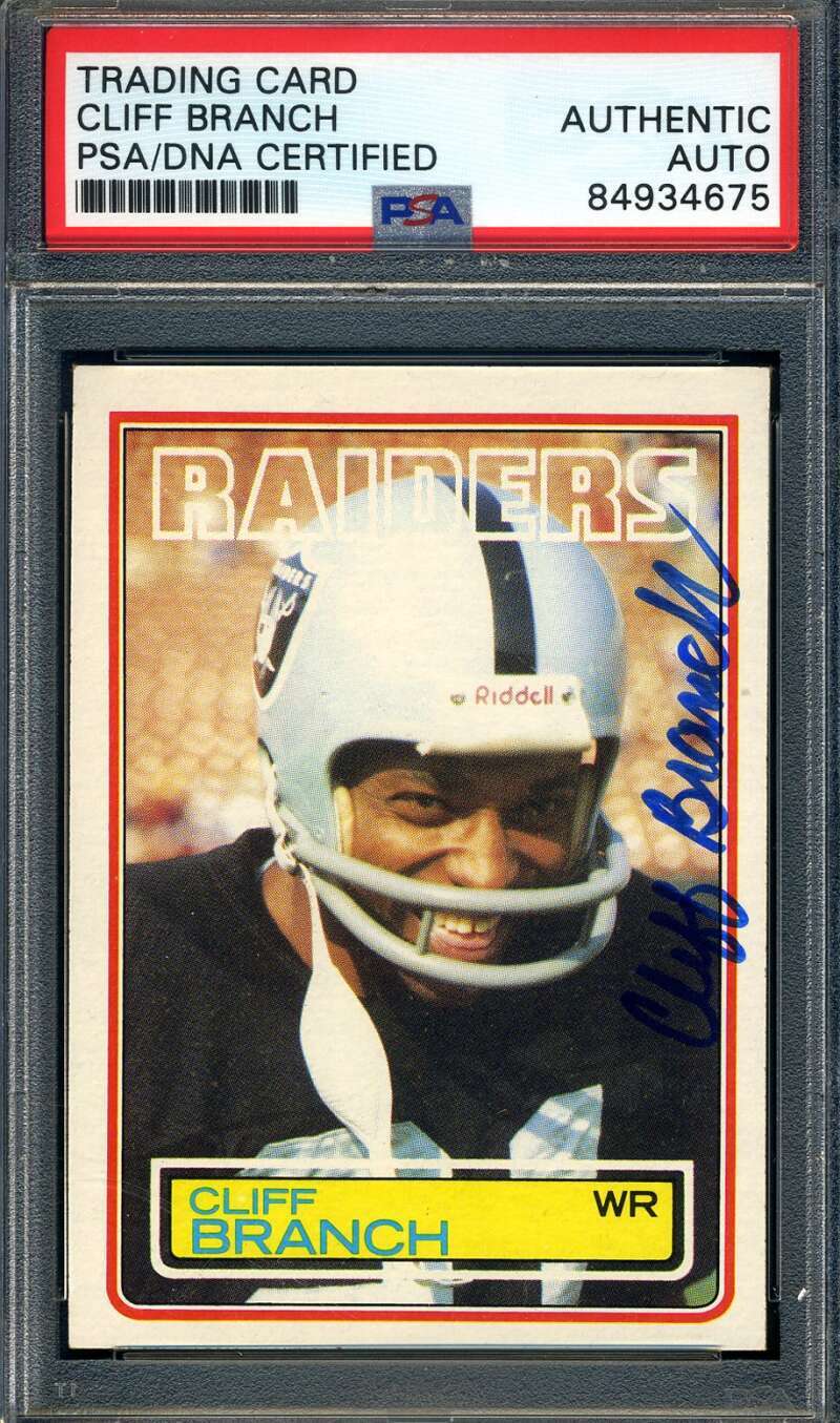 Cliff Branch PSA DNA Signed 1983 Topps Autograph