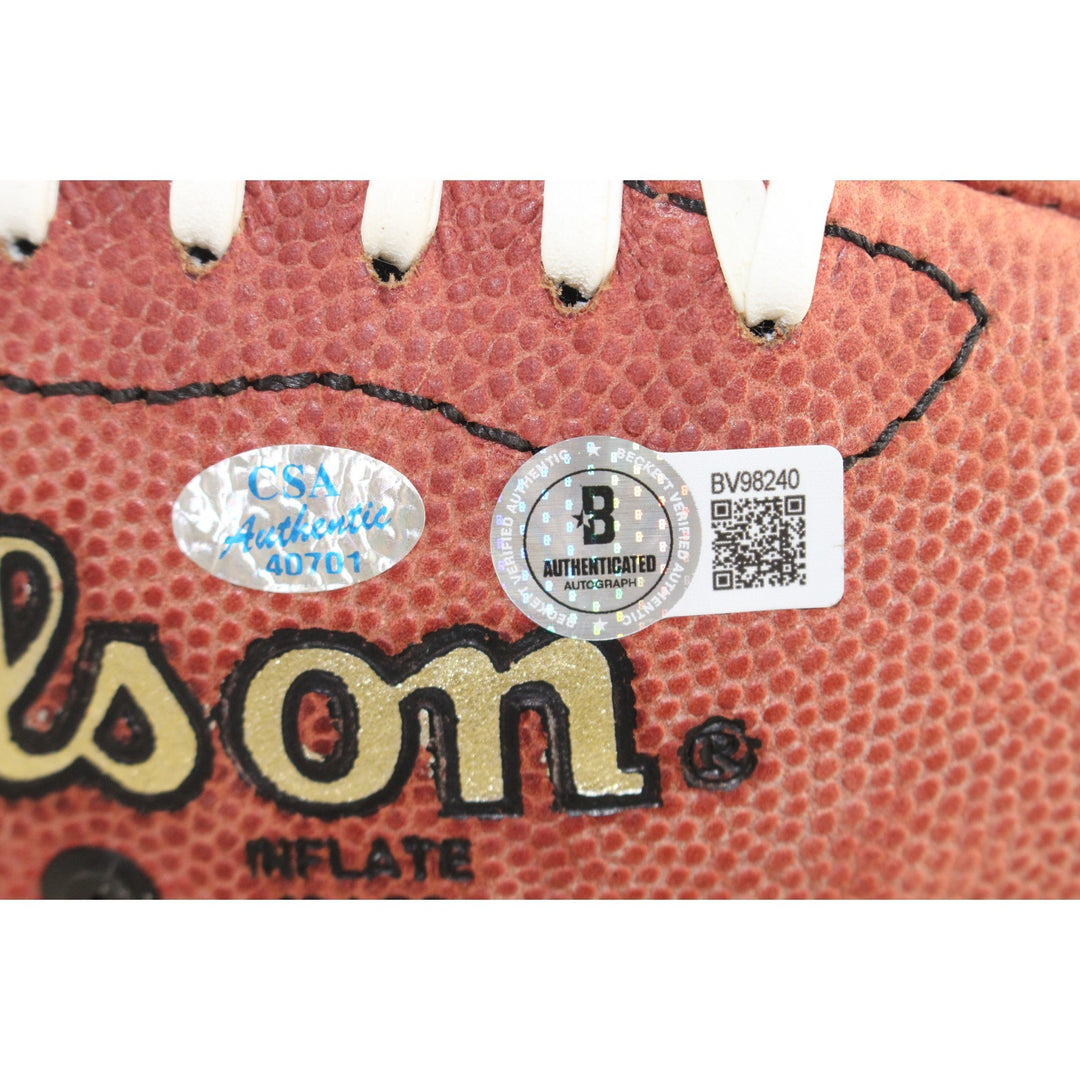 Paul Krause Signed Minnesota Vikings 98 HOF Game Football Deflate Beckett 54986