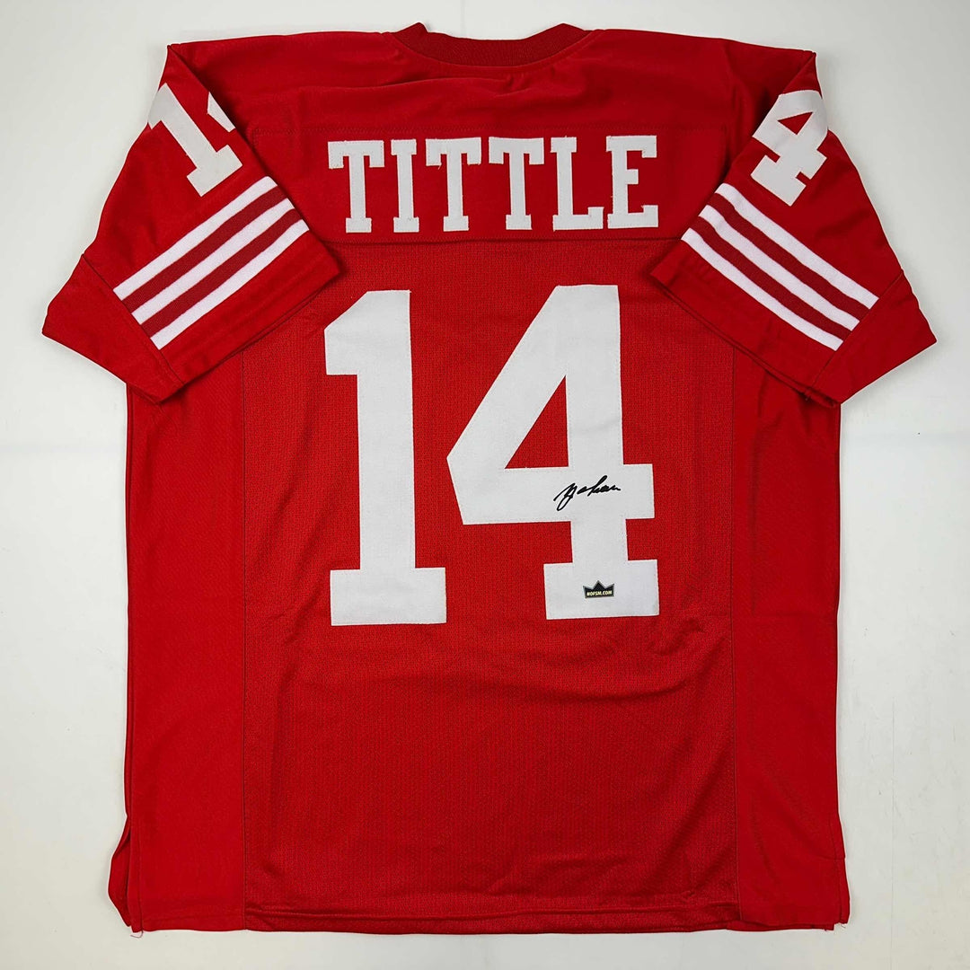 Facsimile Autographed Y.A. YA Tittle San Francisco Red Reprint Jersey Men's XL
