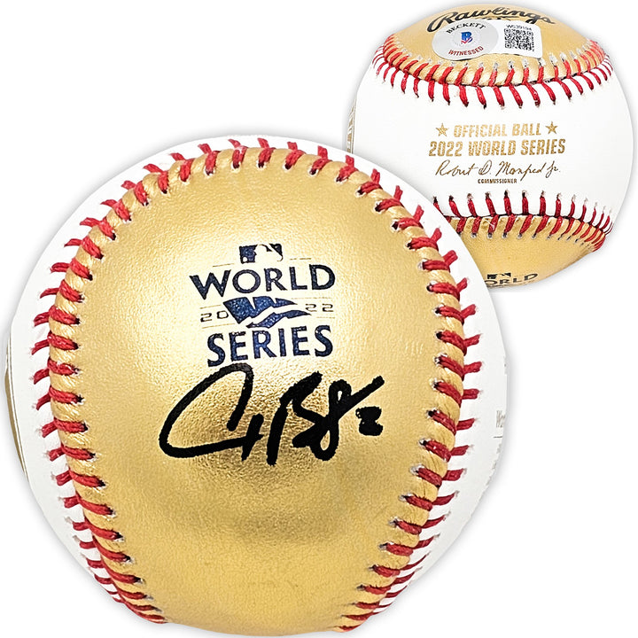 Alex Bregman Signed Official 2022 Gold WS Gold MLB Baseball Astros Beckett Wit