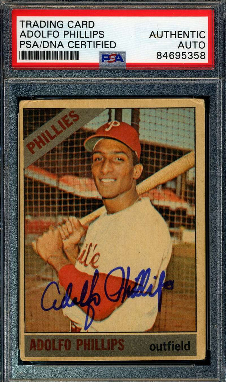 Adolfo Phillips PSA DNA Signed 1966 Topps O Pee Chee Autograph