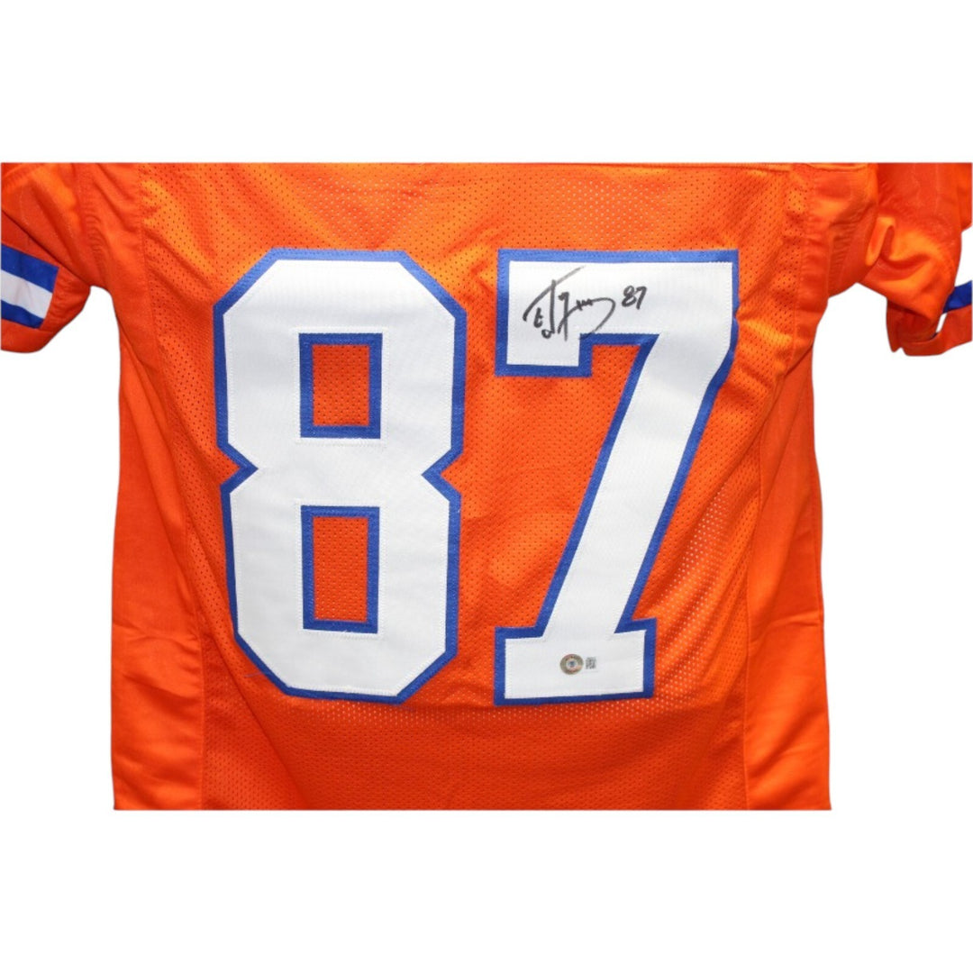 Ed McCaffrey Autographed/Signed Pro Style Jersey TB Orange Beckett 40251