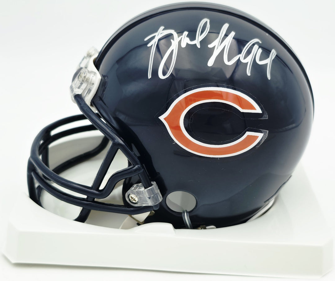 Brian Urlacher & Dan Hampton Signed Bears Blue Mini Helmet Beckett Witness