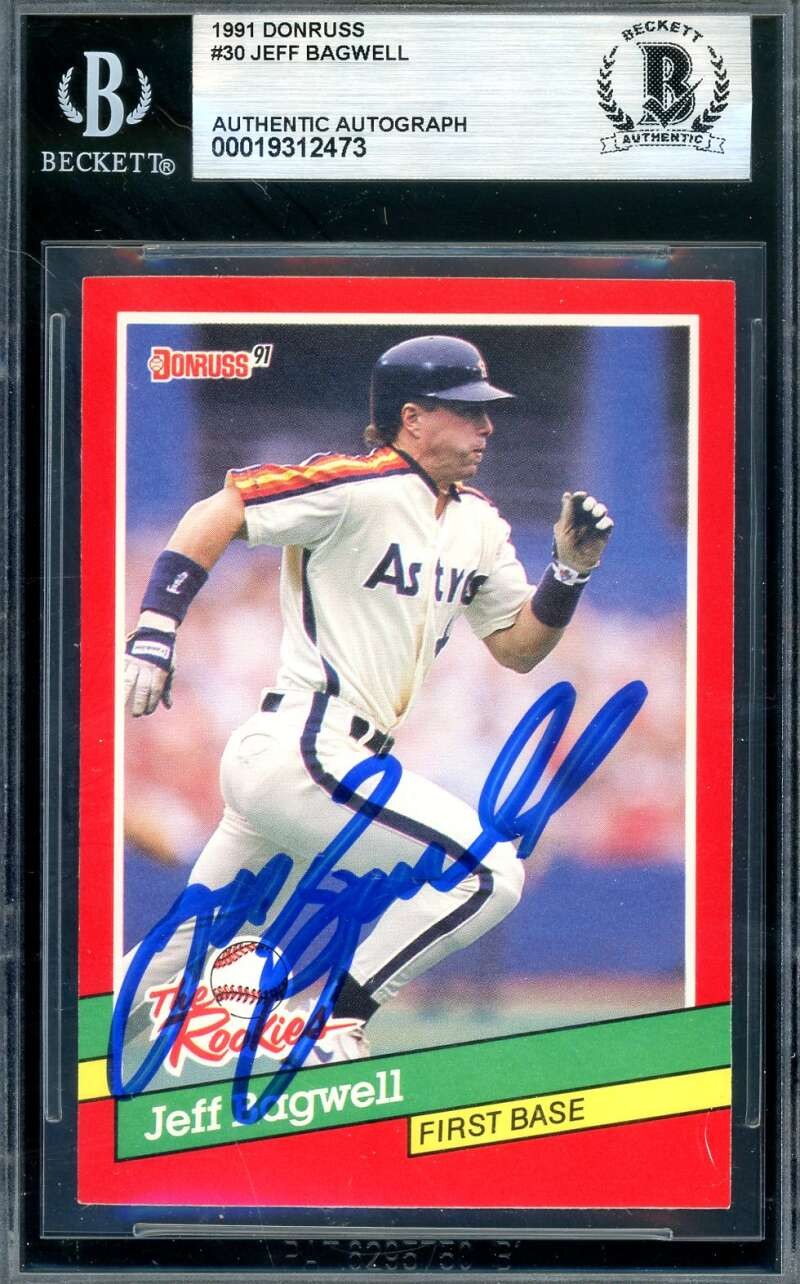 Jeff Bagwell Beckett BAS Signed 1991 Donruss Rookie Autograph