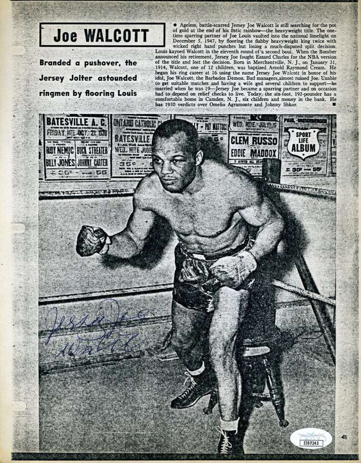 Jersey Joe Walcott JSA Cert Autograph 8x10 Photo Hand Signed