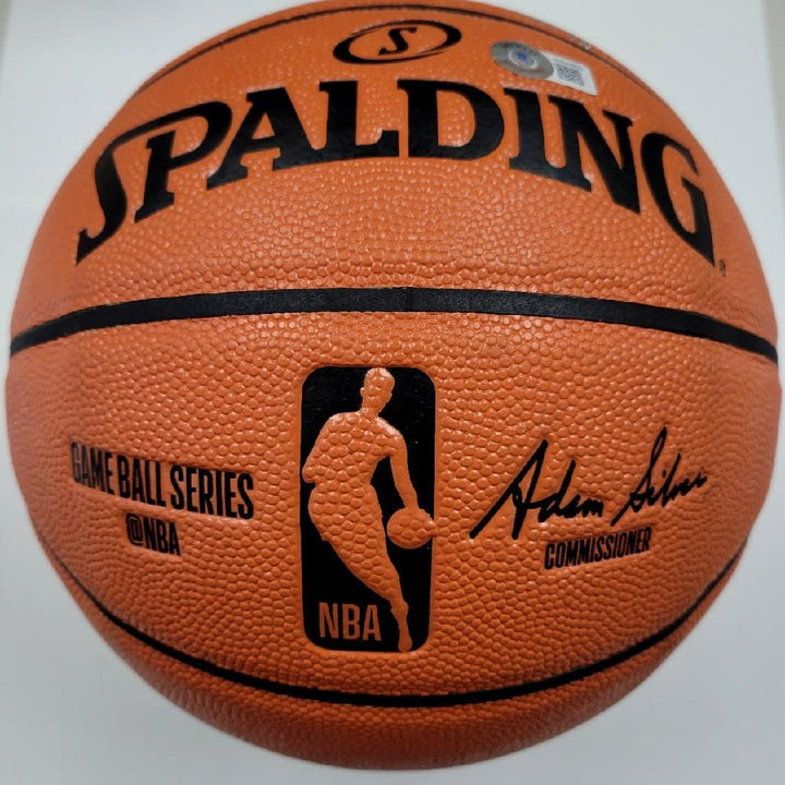 Karl Malone signed I/O Replica Spalding Basketball Jazz (B) ~ Beckett BAS Holo