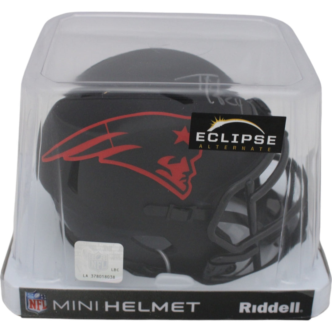 Ty Law Autographed/Signed New England Patriots Eclipse Mini Helmet Beckett 48120