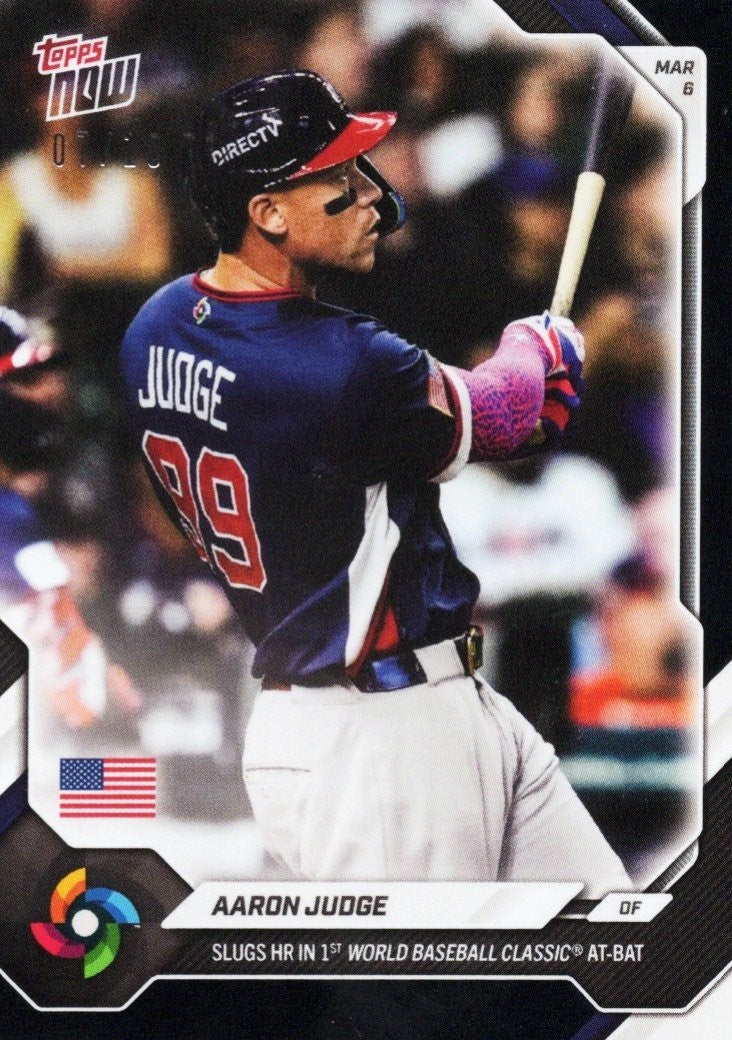 2026 Topps Now WBC Aaron Judge #WB8 Black Foil /10 Team USA Baseball Card