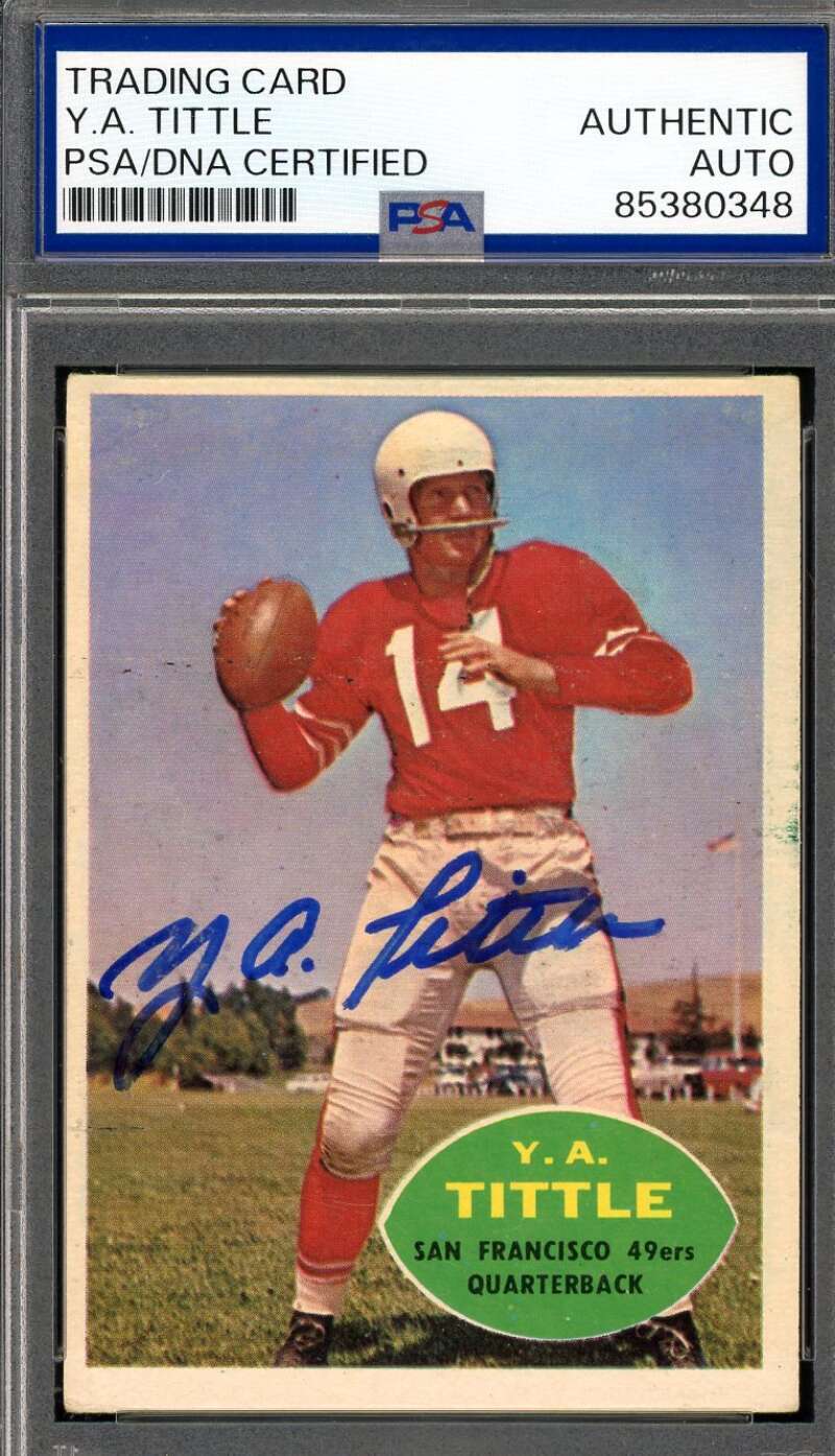 Y.A. Tittle PSA DNA Signed 1960 Topps Autograph